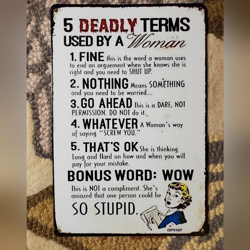 Vintage Style Wall Sign For Women